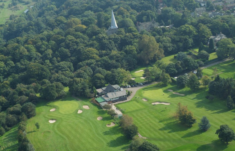 Tyneside Golf Course with background Church Spire 